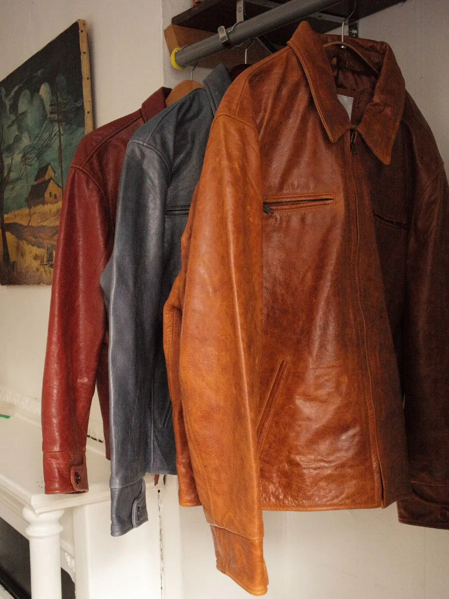 Marlboro Sun Faded Leather Racer Jacket - Image 20