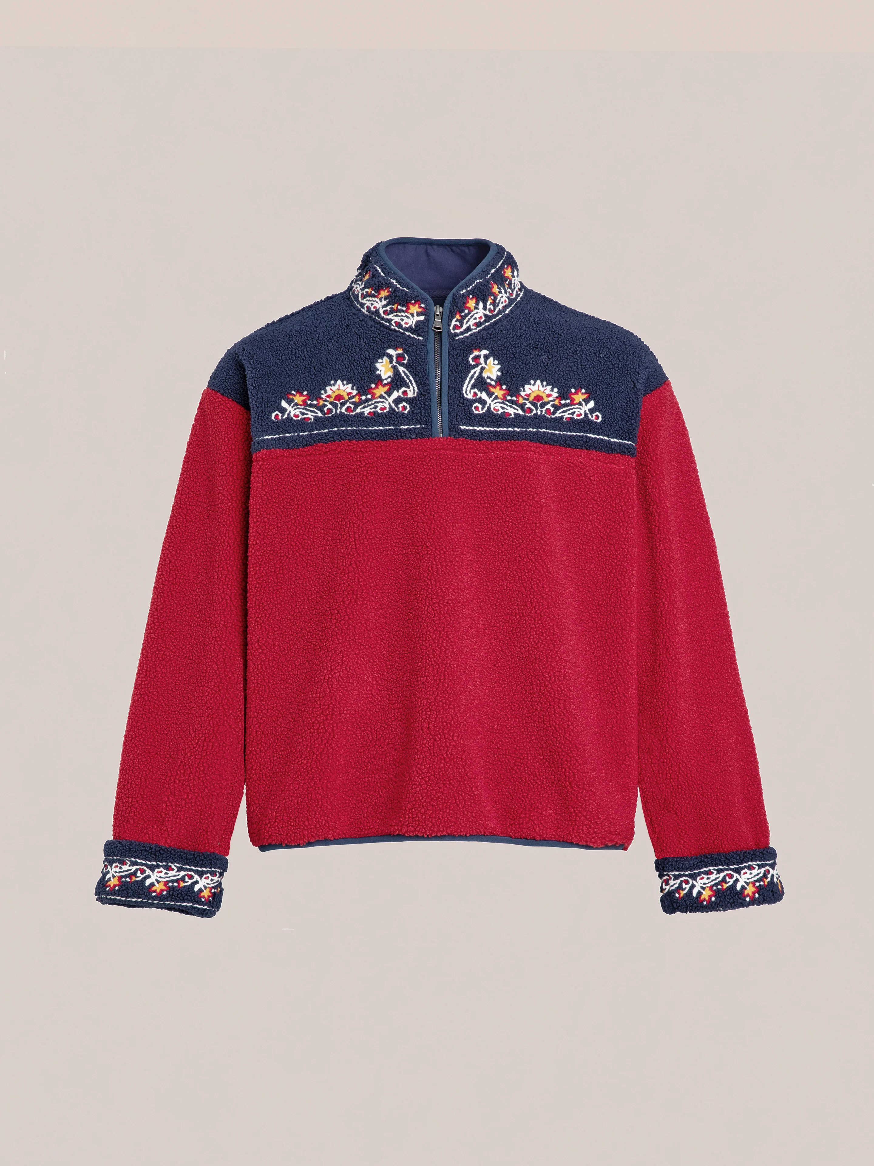 Pahari Floral Embroidered Sherpa Pullover - Image 5