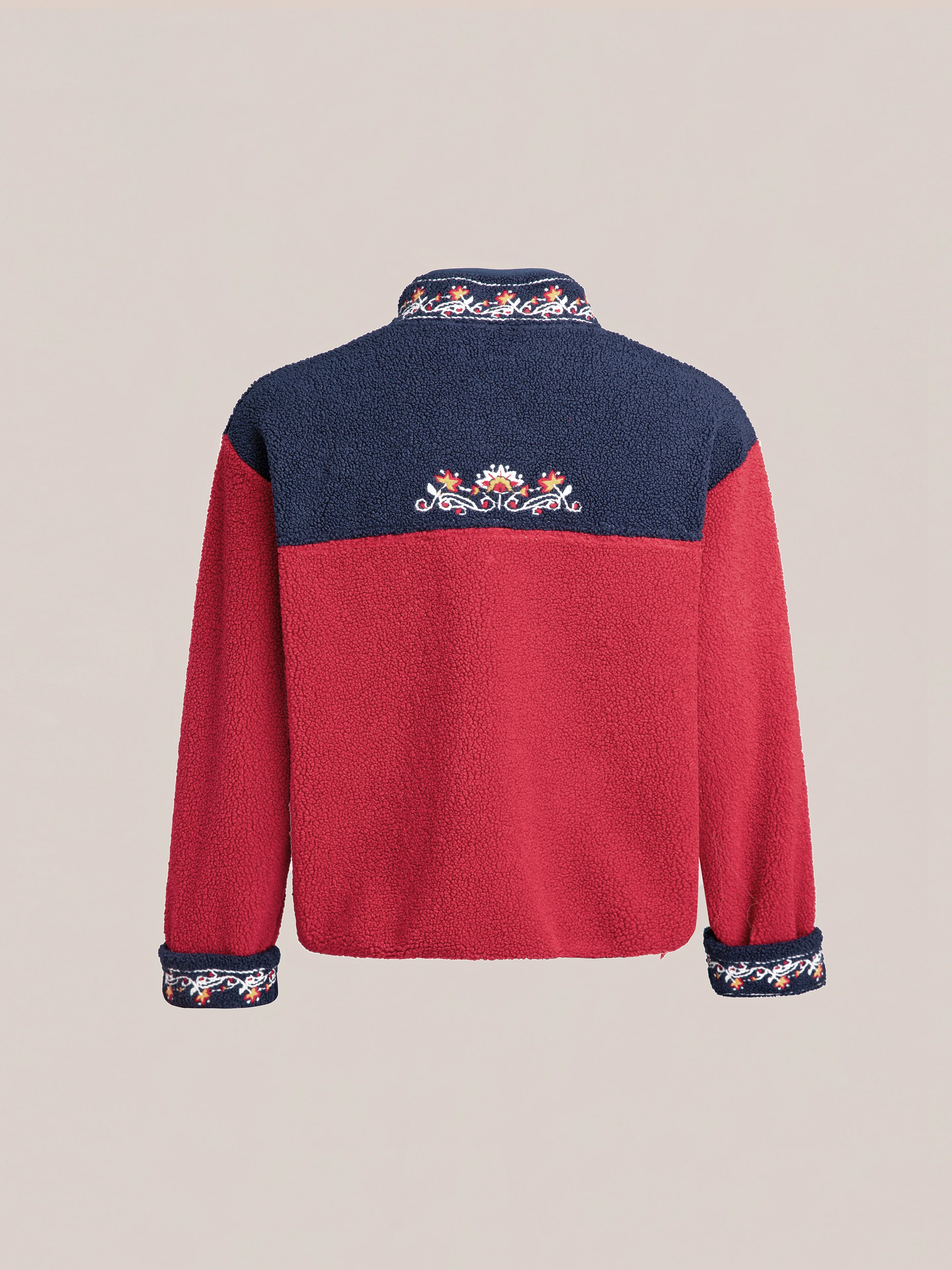 Pahari Floral Embroidered Sherpa Pullover - Image 6