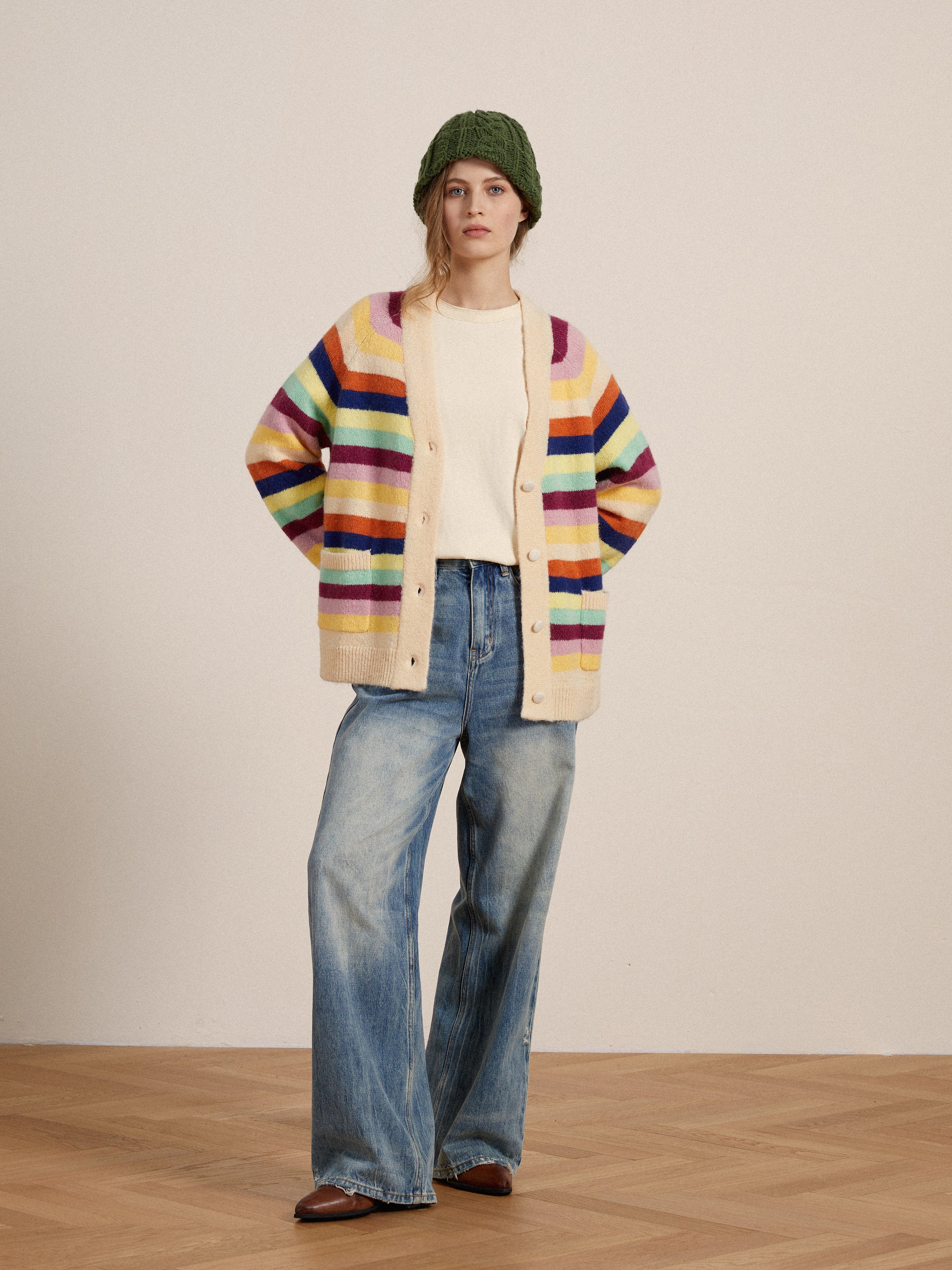Razi Multi Stripe Cardigan - Image 3