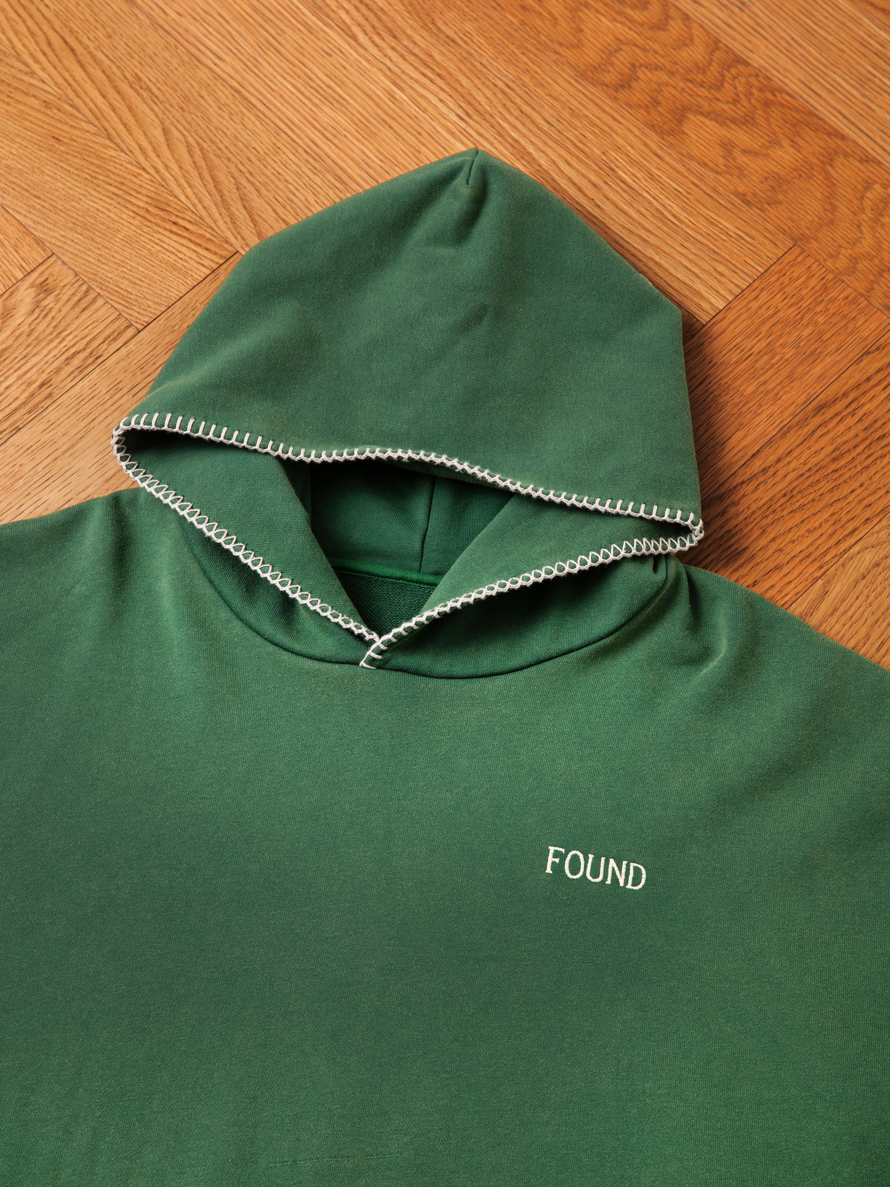 Stitched Border Distressed  Logo Hoodie - Image 4