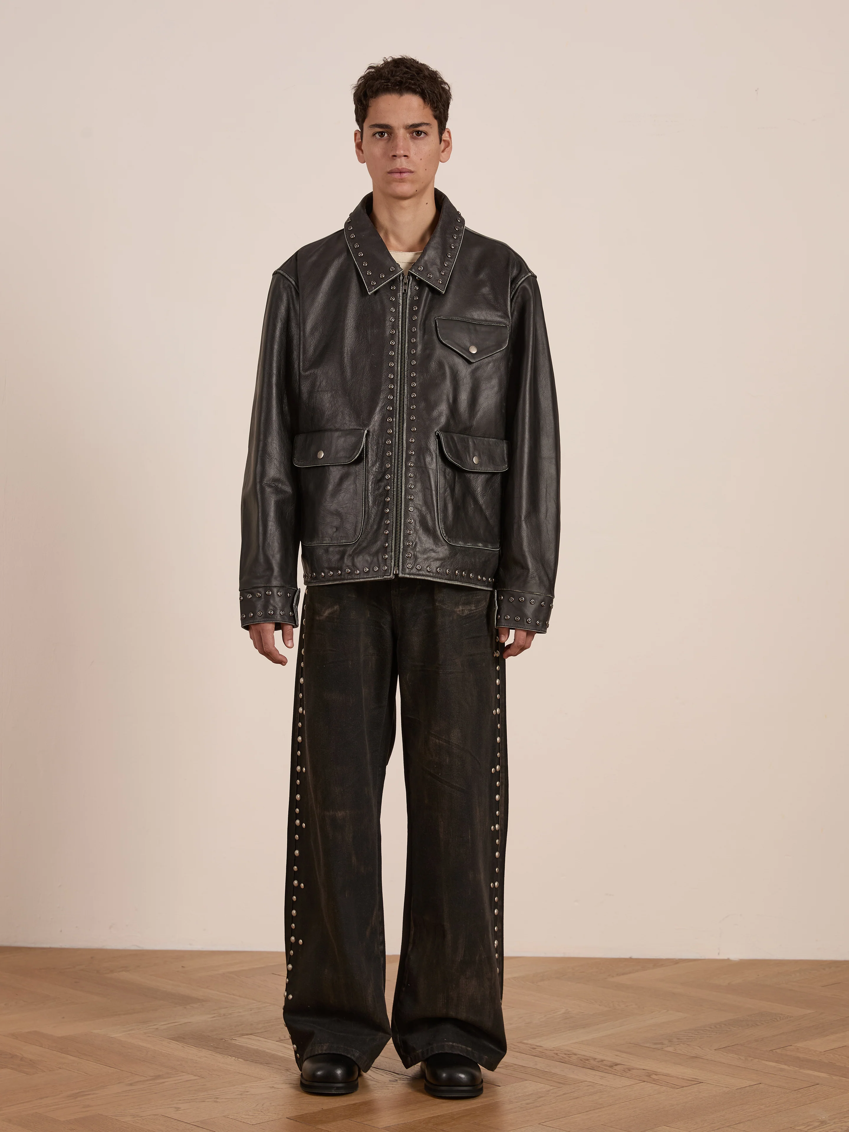 Studded Leather Pocket Jacket - Image 16