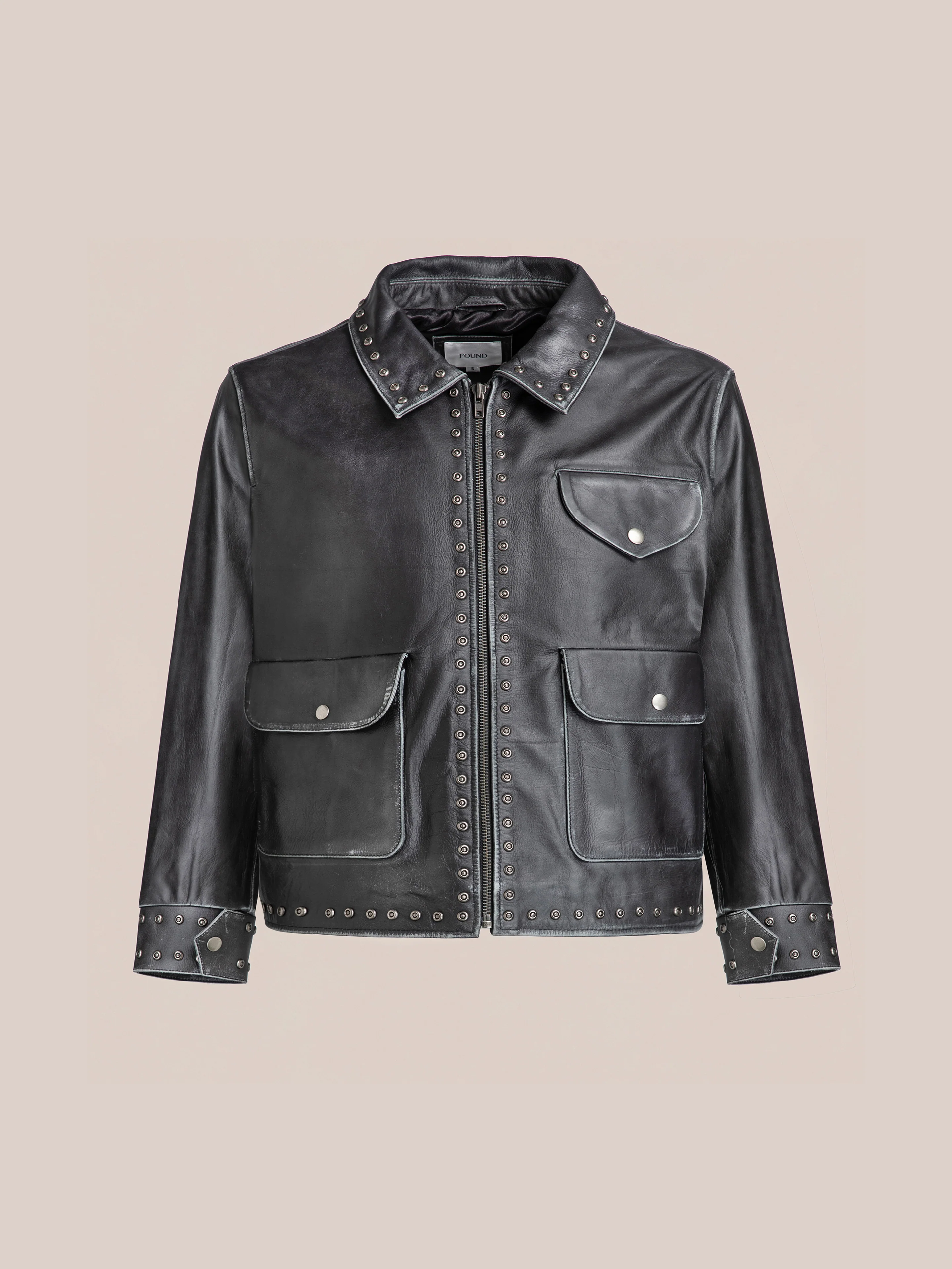Studded Leather Pocket Jacket - Image 6