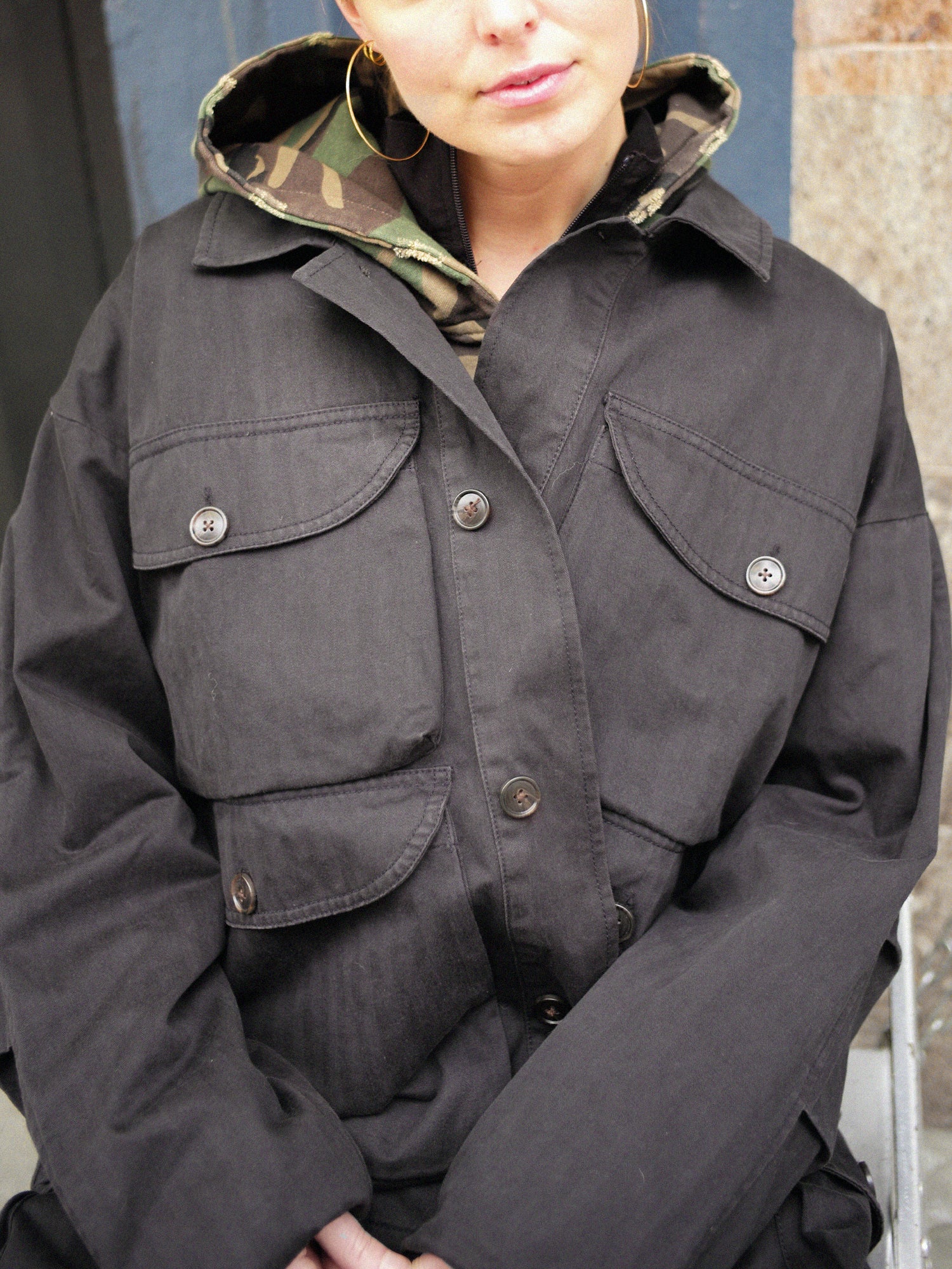 Utility Herringbone Cargo Jacket - Image 8