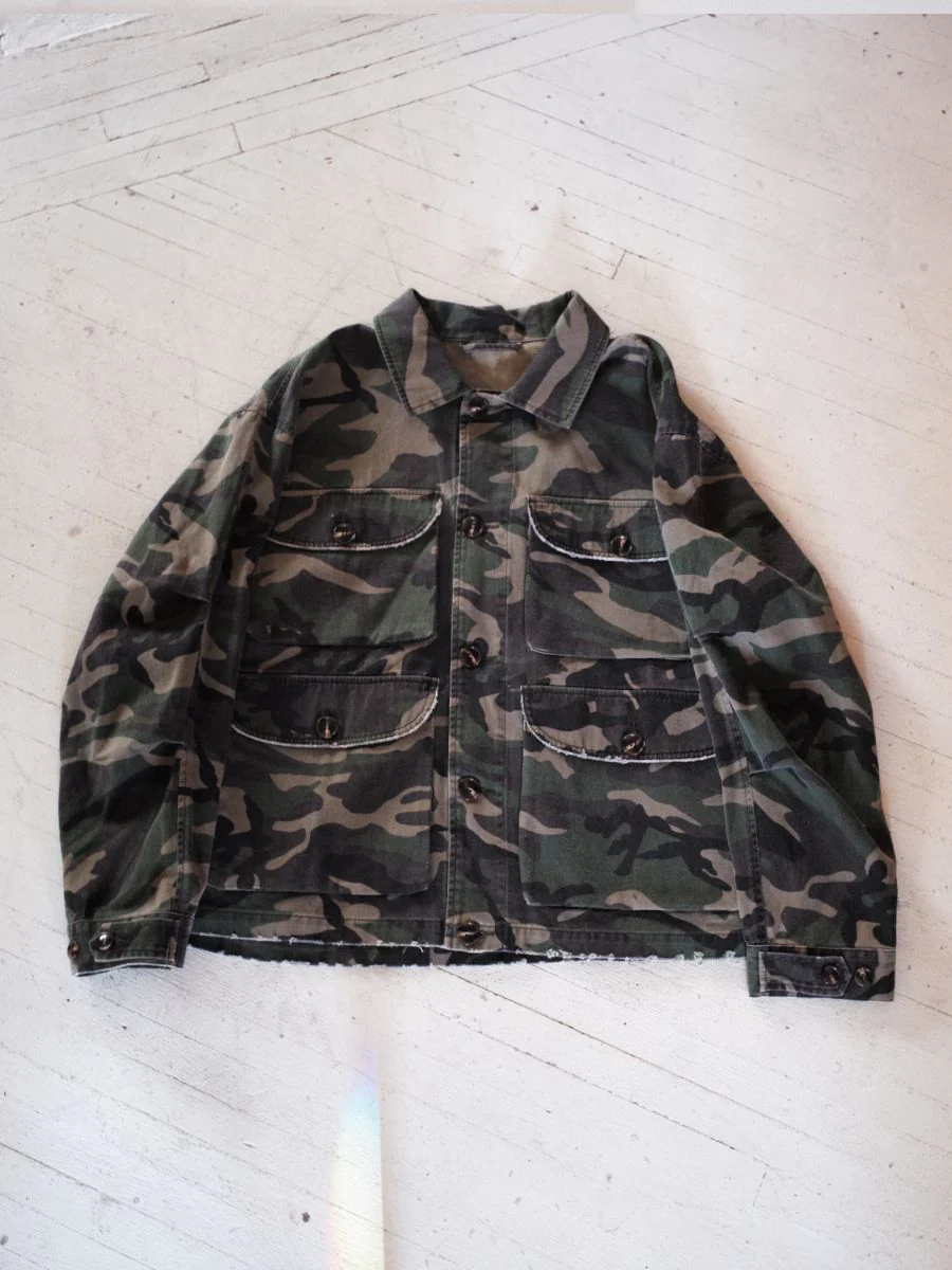 Camouflage Twill Utility Cargo Jacket - Image 15
