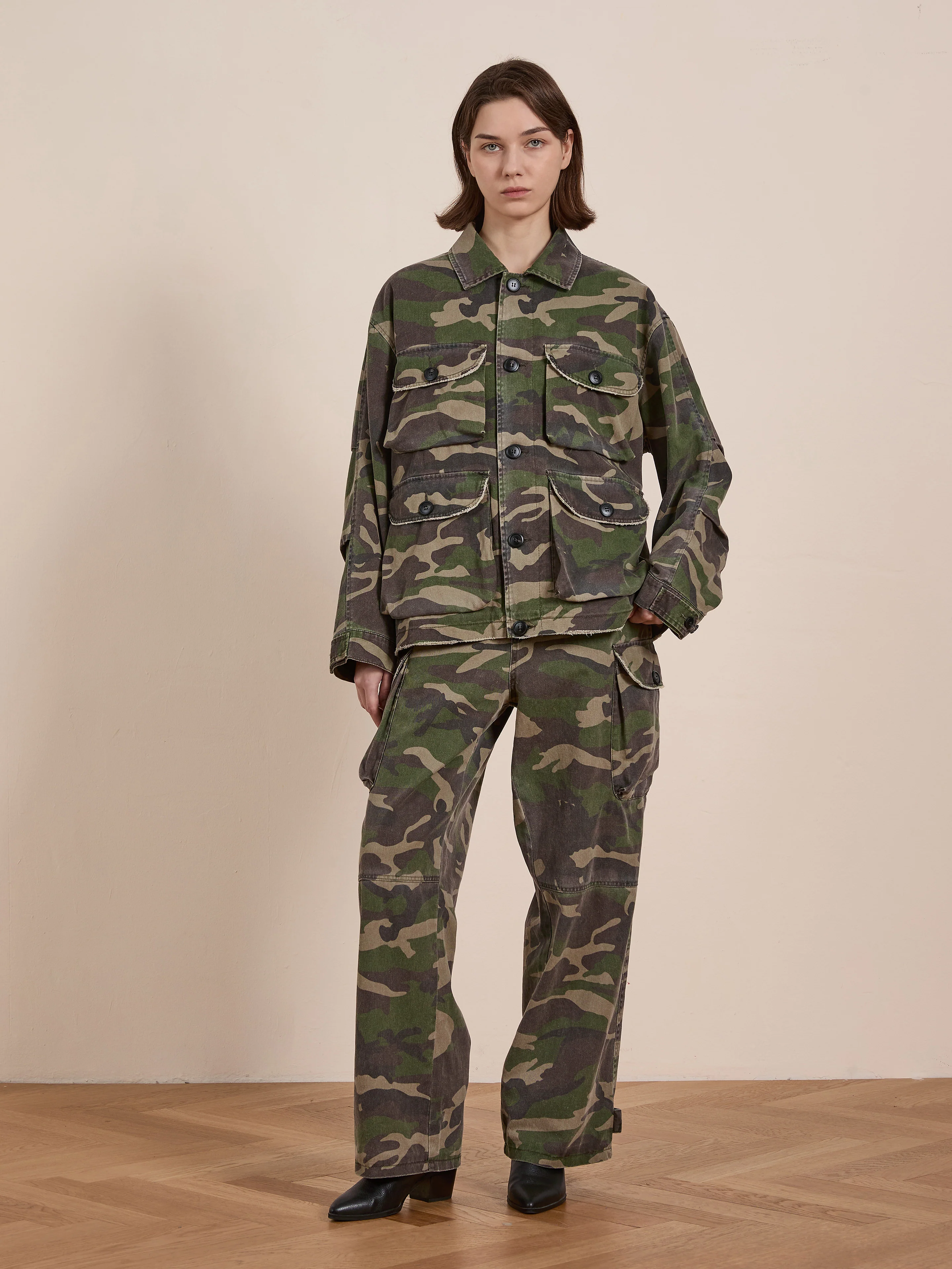 Camouflage Twill Utility Cargo Jacket - Image 6
