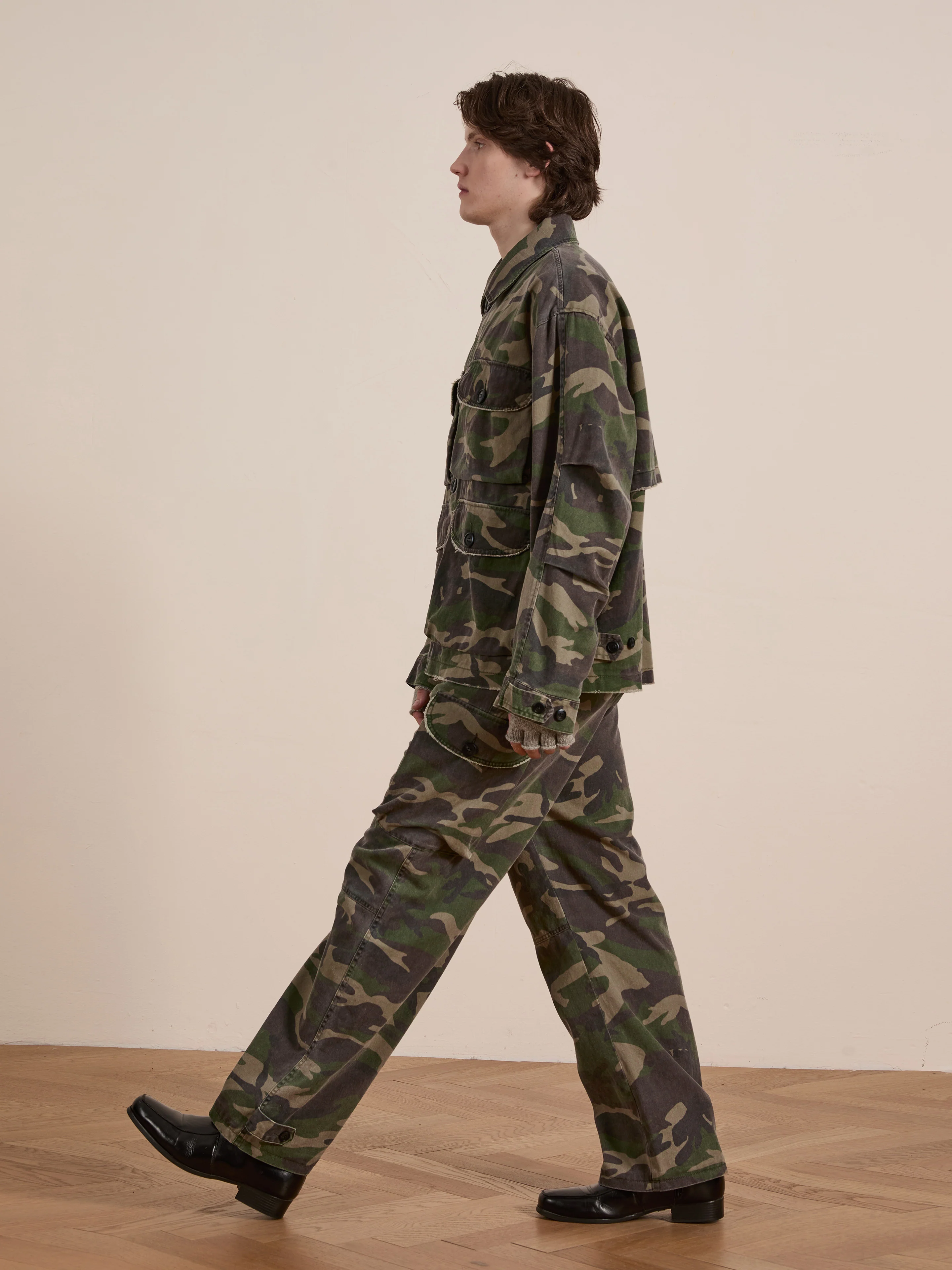 Camouflage Twill Utility Cargo Jacket - Image 7