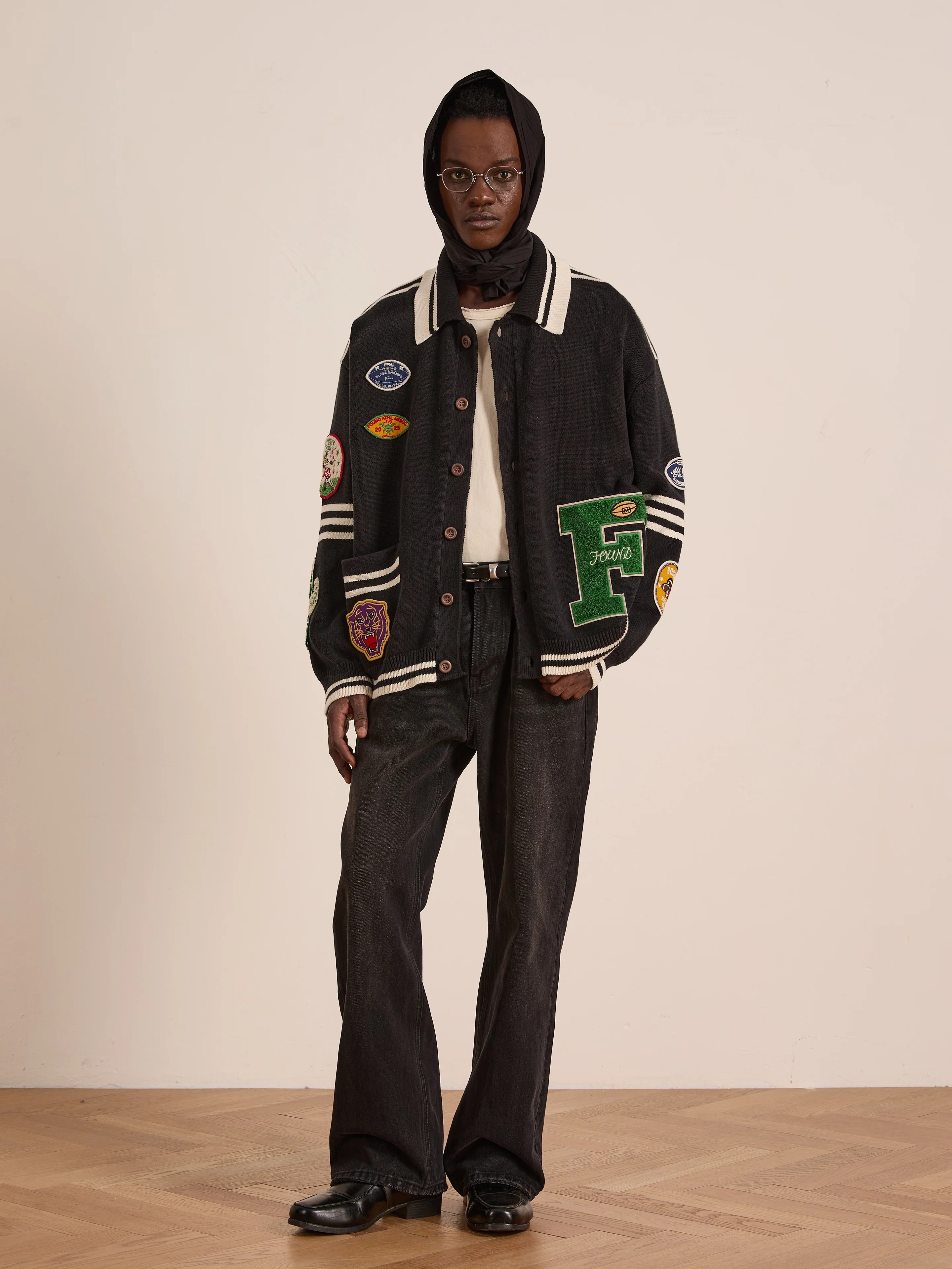 Varsity Patch Collared Cardigan - Image 11