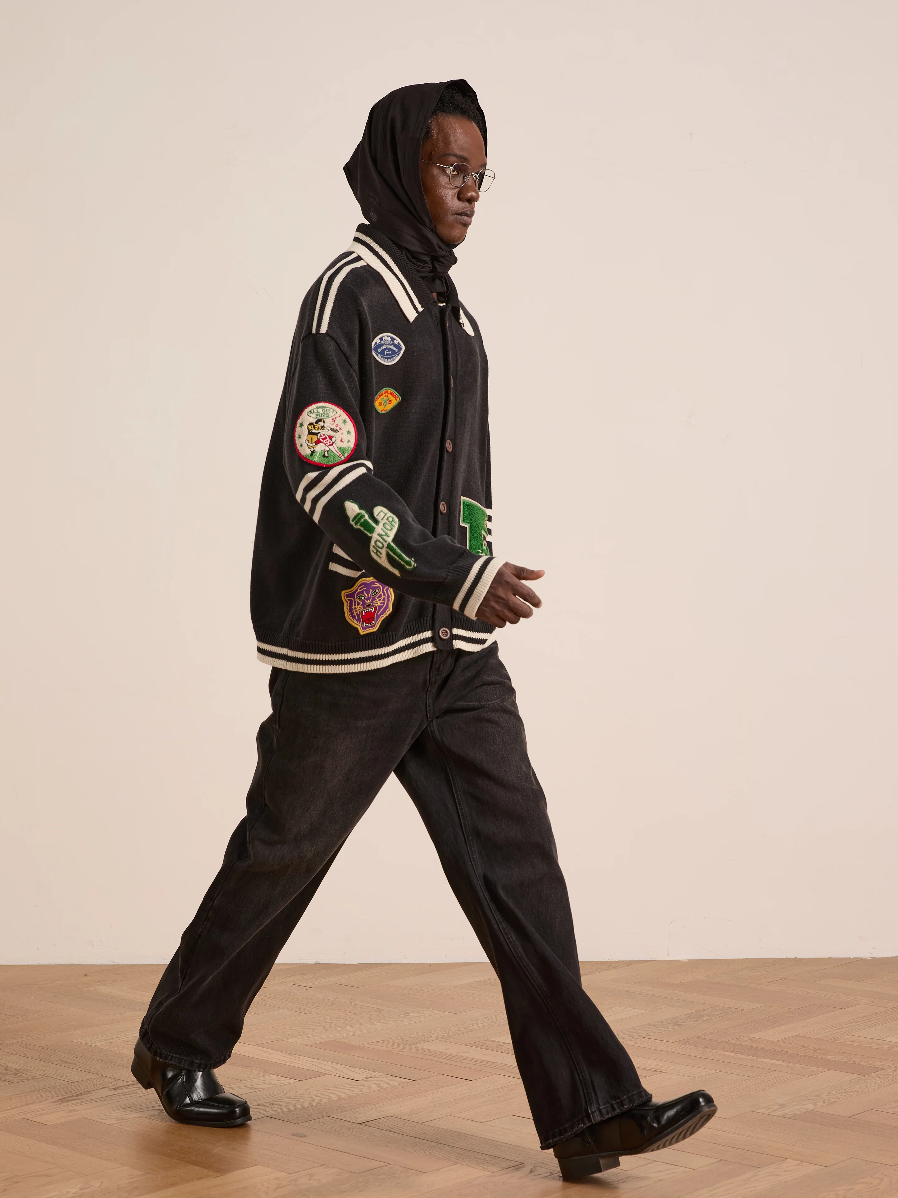 Varsity Patch Collared Cardigan - Image 13