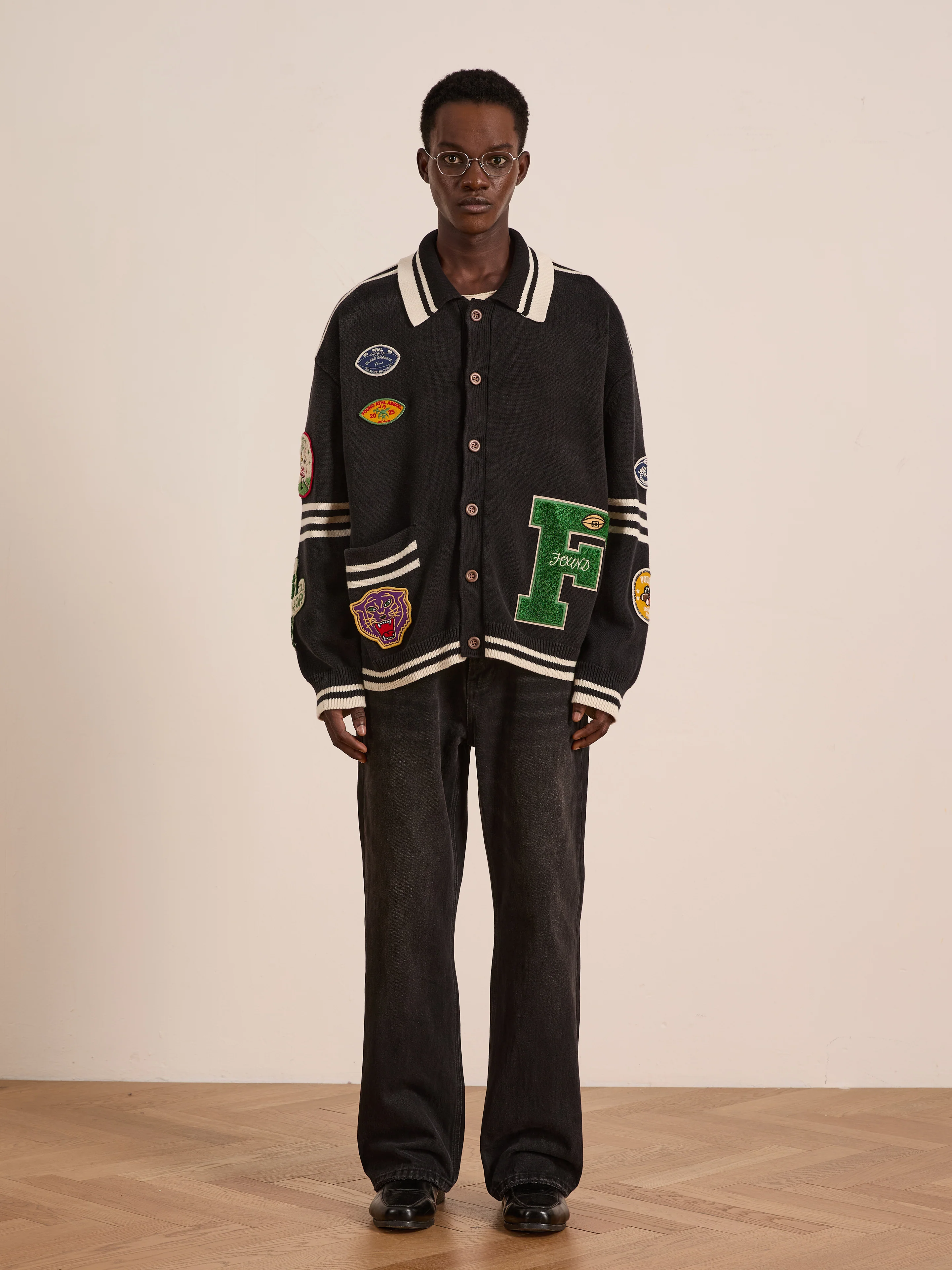 Varsity Patch Collared Cardigan - Image 14