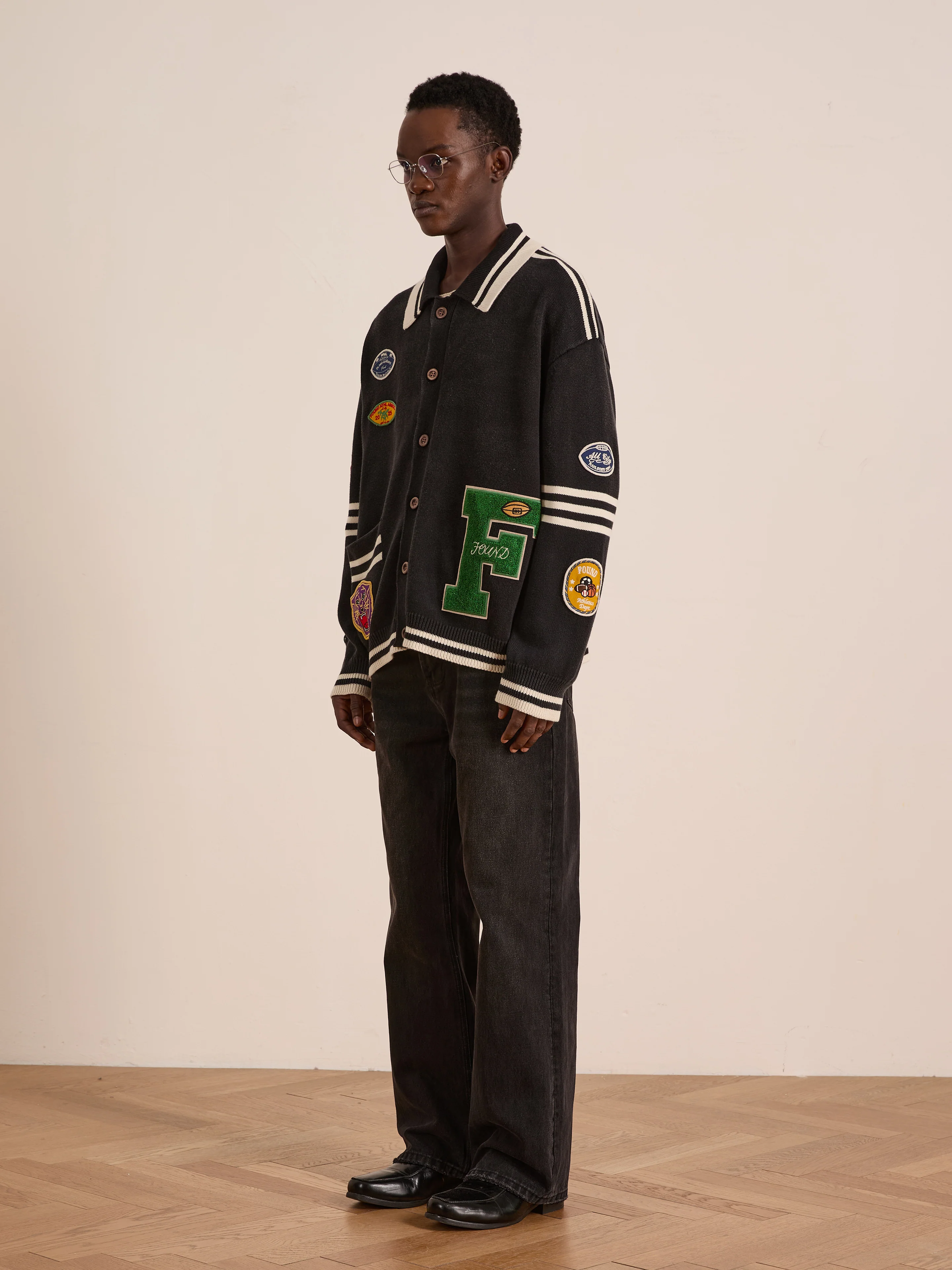Varsity Patch Collared Cardigan - Image 16