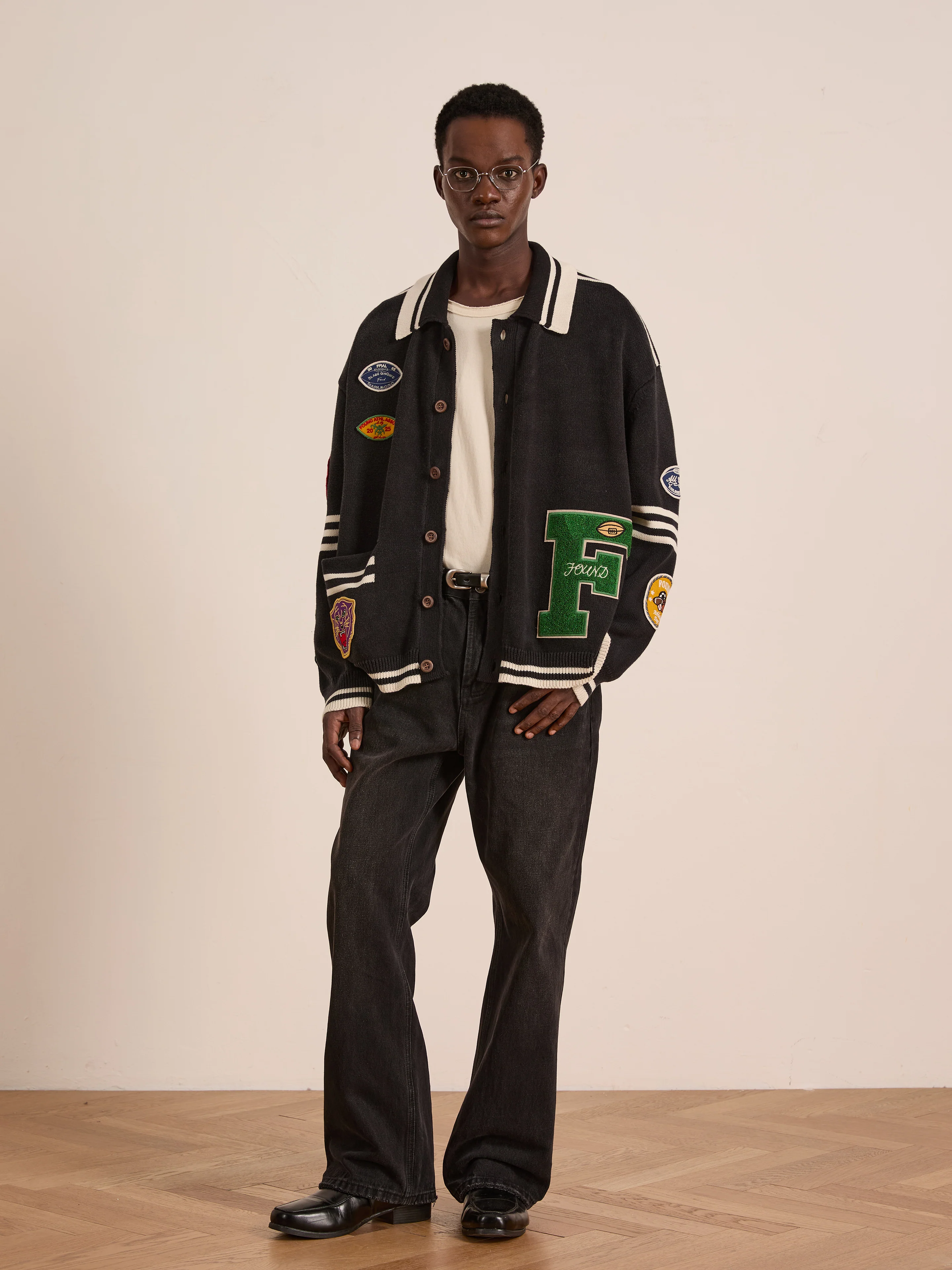 Varsity Patch Collared Cardigan - Image 18