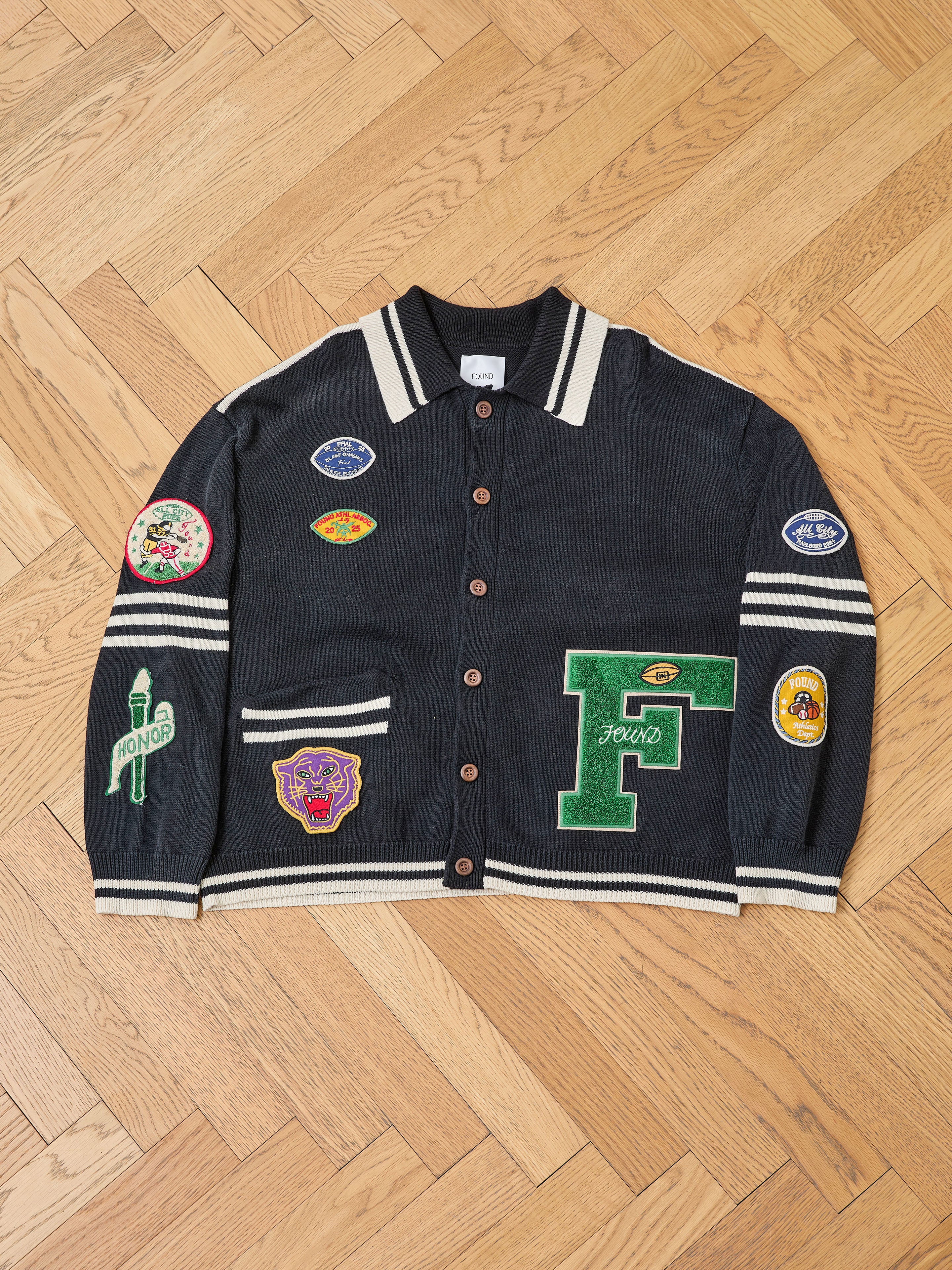 Varsity Patch Collared Cardigan - Image 24