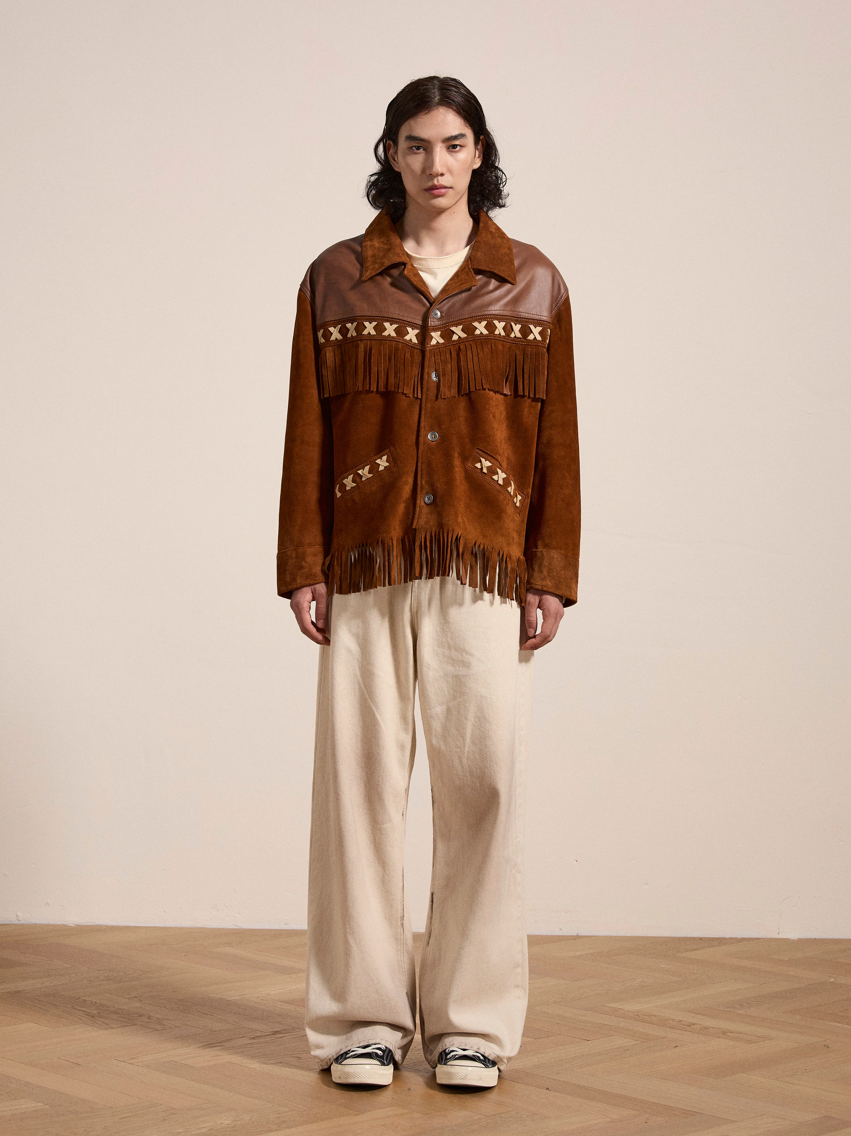 Western Fringe Suede Leather Jacket - Image 4