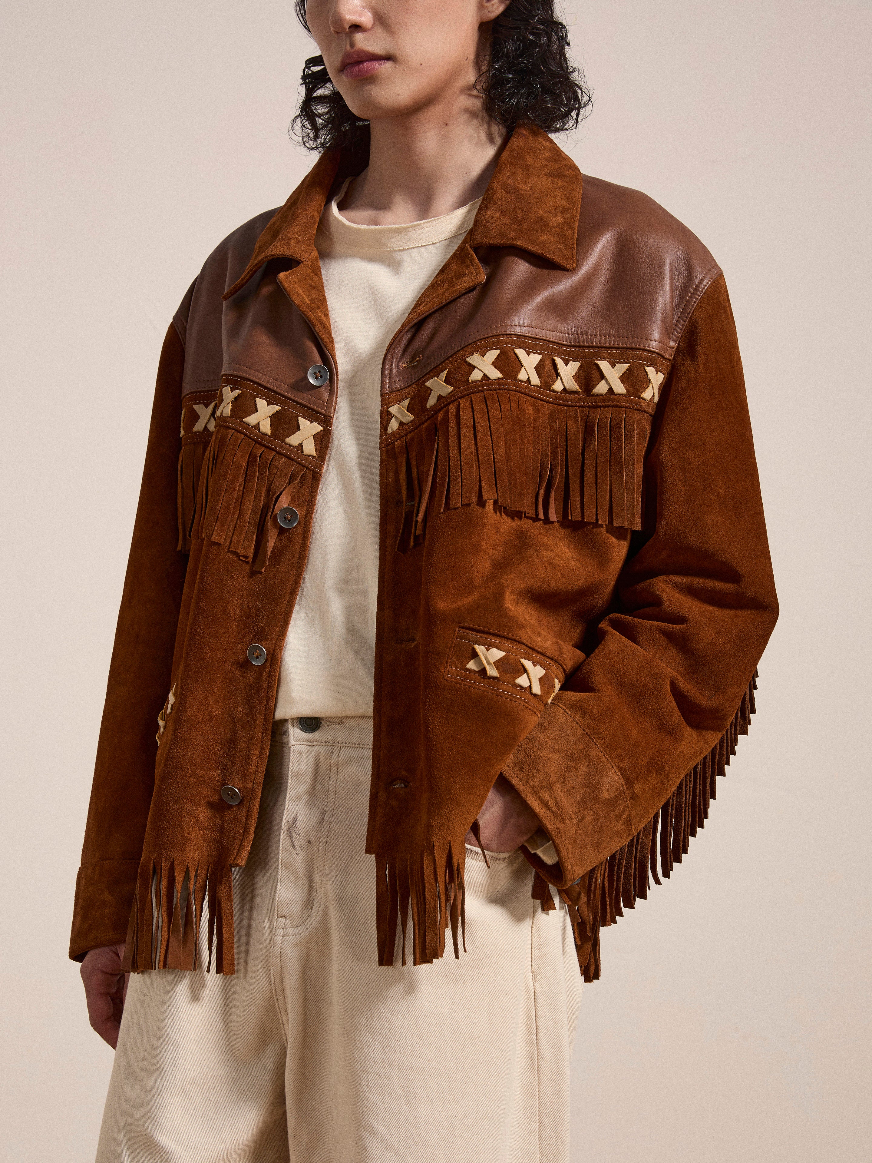 Western Fringe Suede Leather Jacket - Image 9