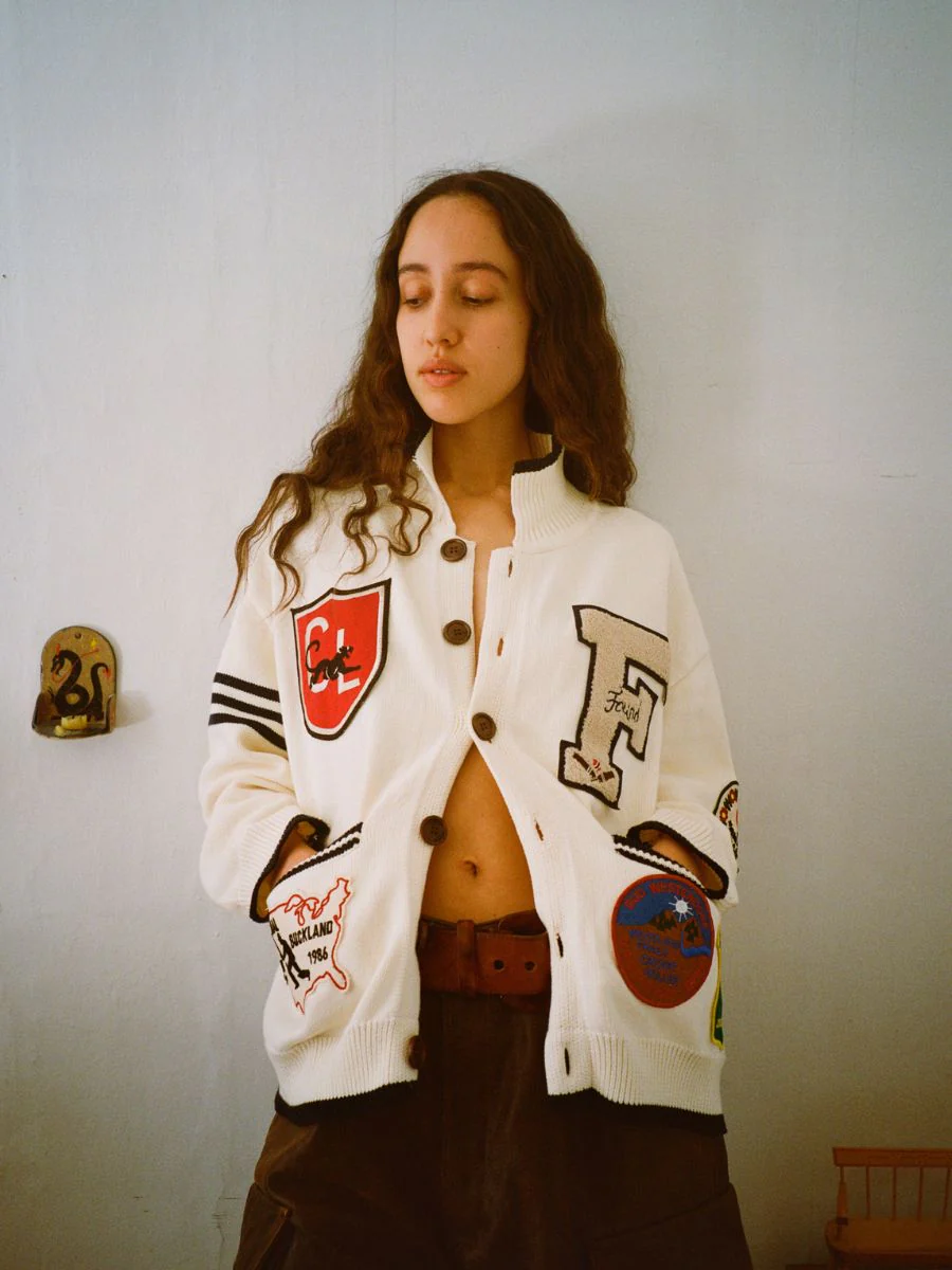 York Varsity Patch Collared Cardigan - Image 10