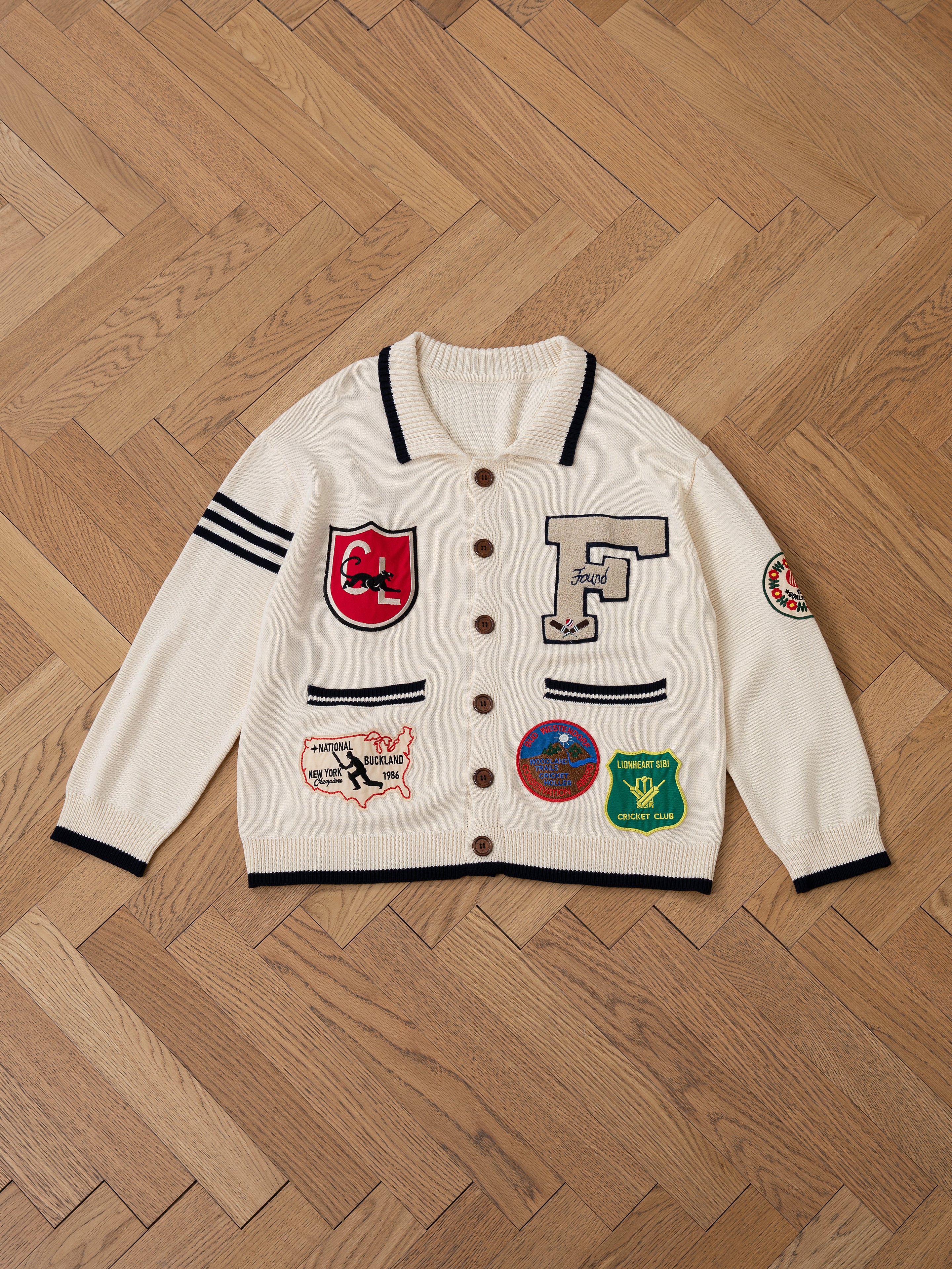 York Varsity Patch Collared Cardigan - Image 17