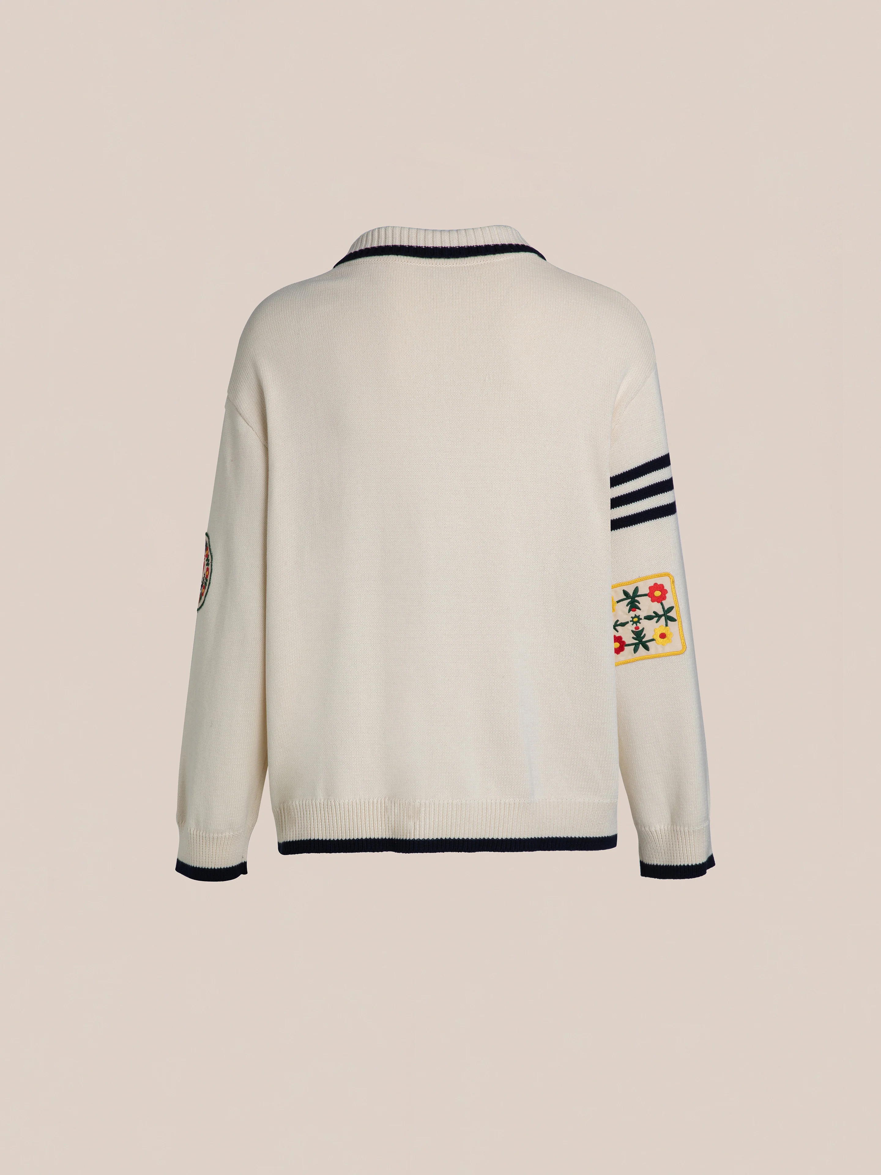 York Varsity Patch Collared Cardigan - Image 5