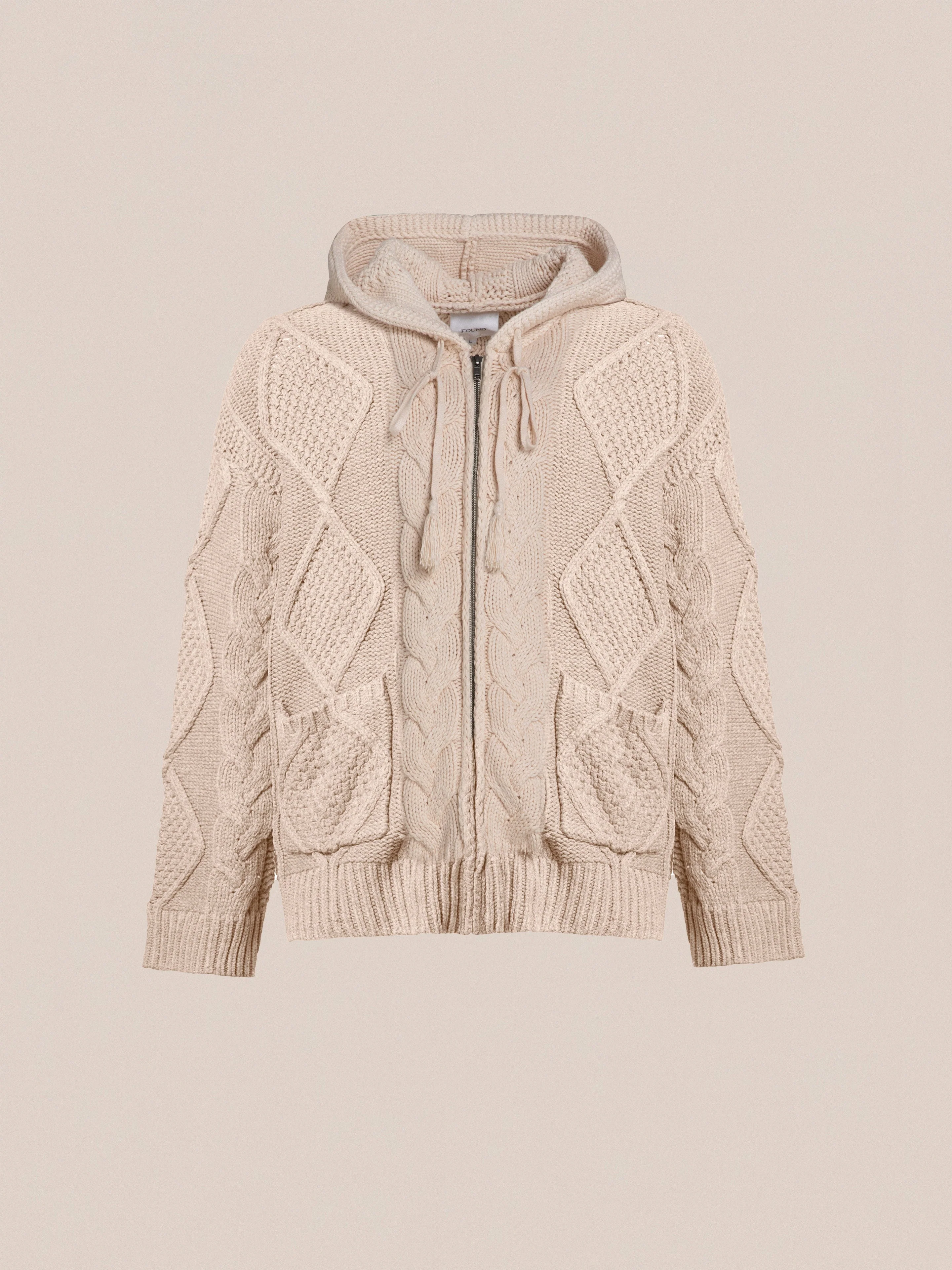 Zip Up Cable Knit Hoodie - Image 6